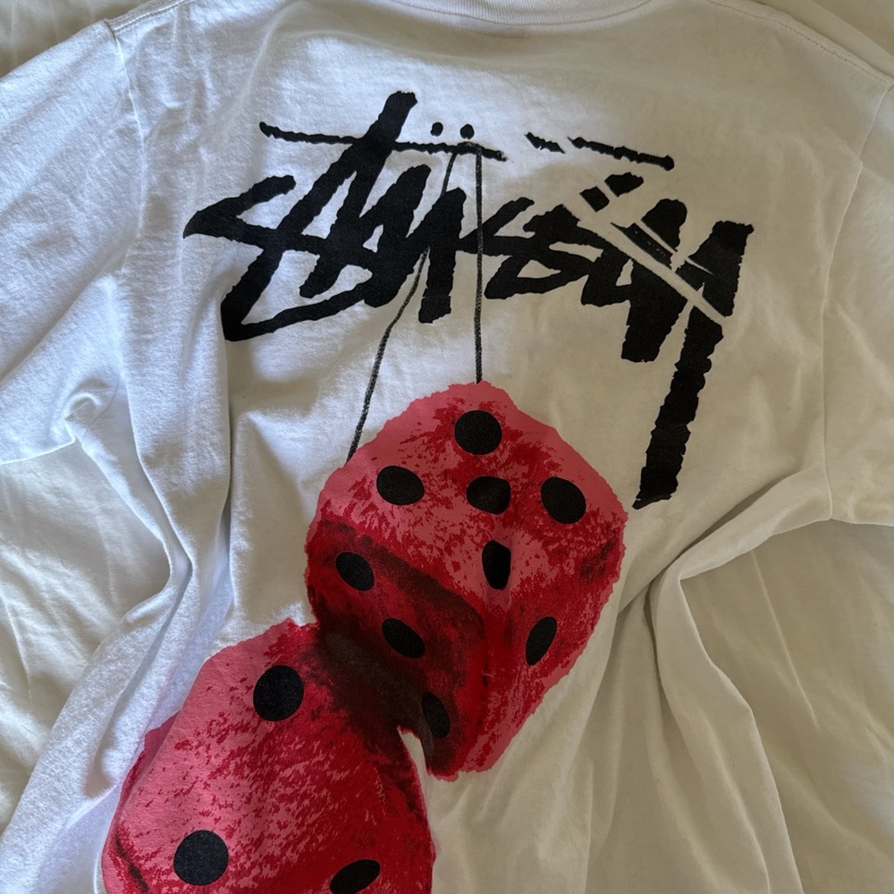 SOLD Stussy Rare White Pink Dice Tee-Discontinued